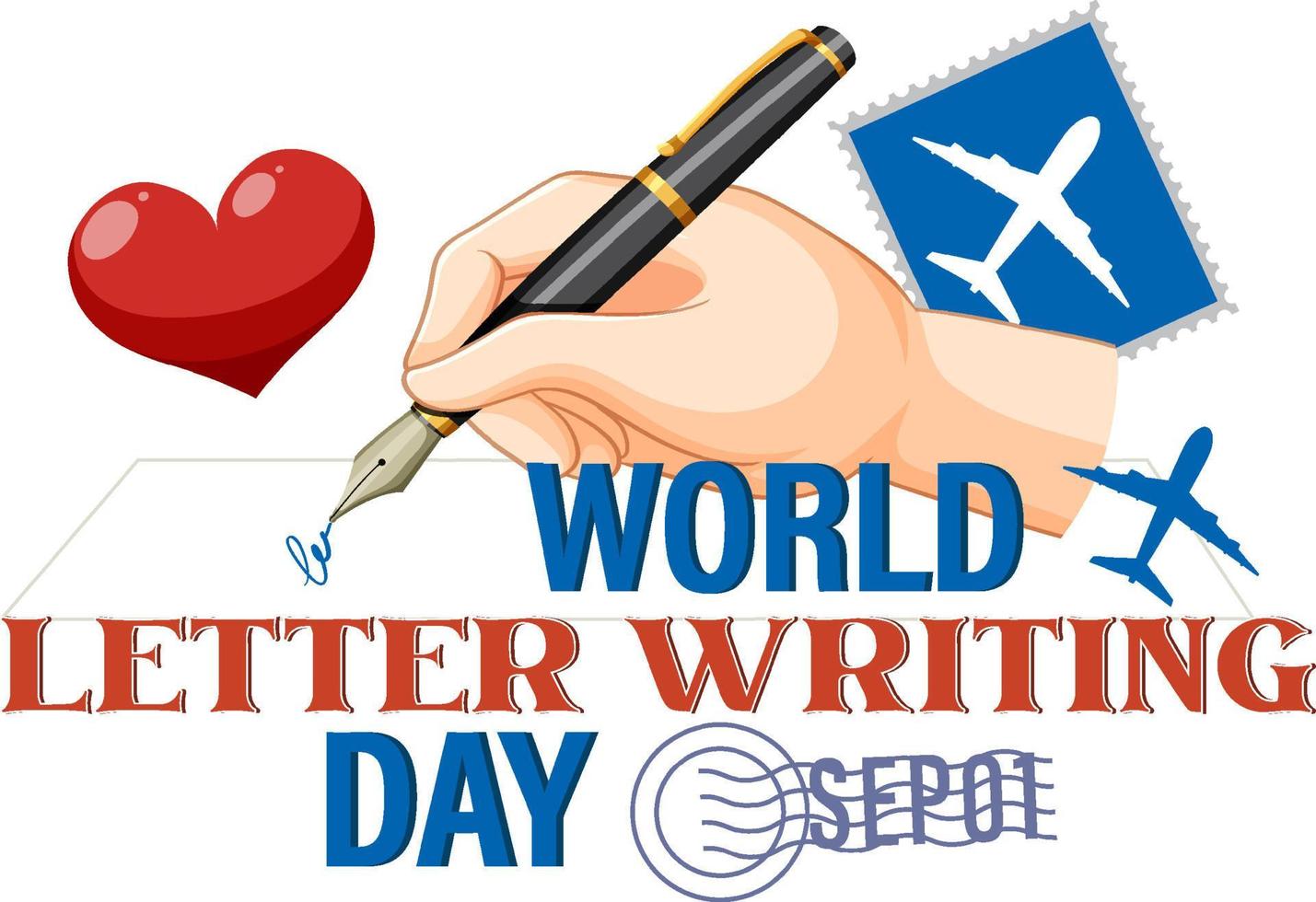 World Letter Writing Day Banner Design vector