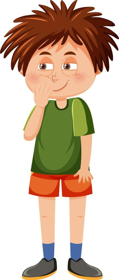 A boy with smirking face vector