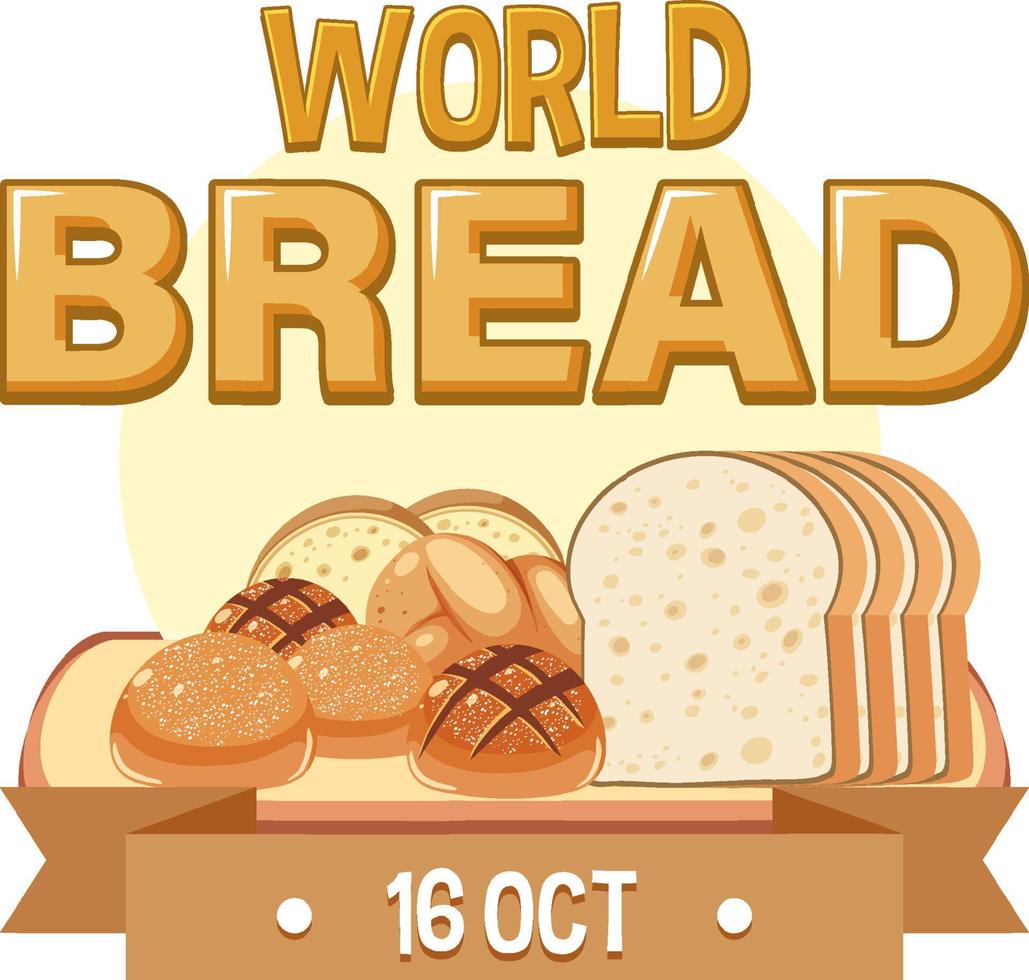 World Bread Day 16 October Logo Design vector