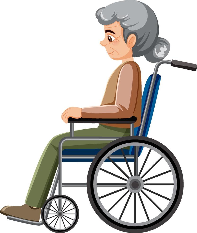 Elderly woman in wheelchair vector