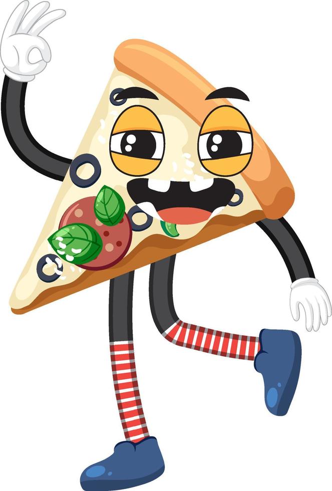 un pedazo de personaje de dibujos animados de pizza vector