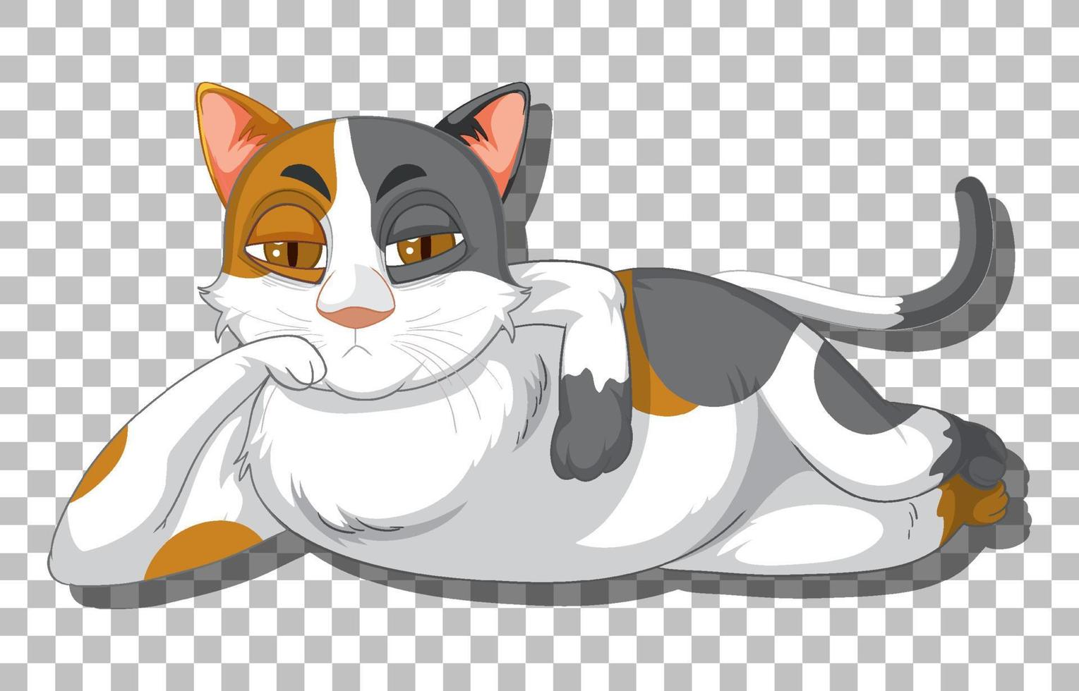 Cat lying cartoon character vector