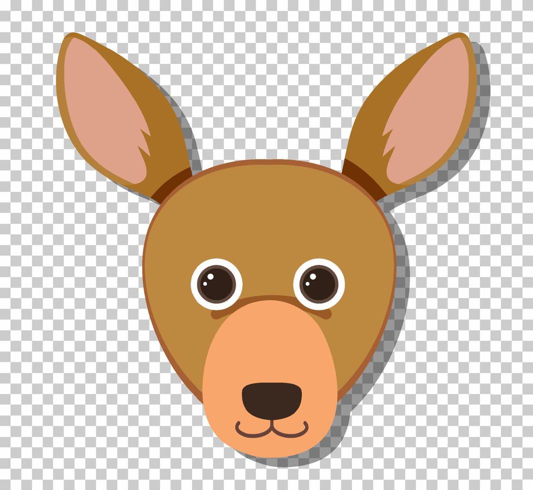 Cute kangaroo head in flat cartoon style vector