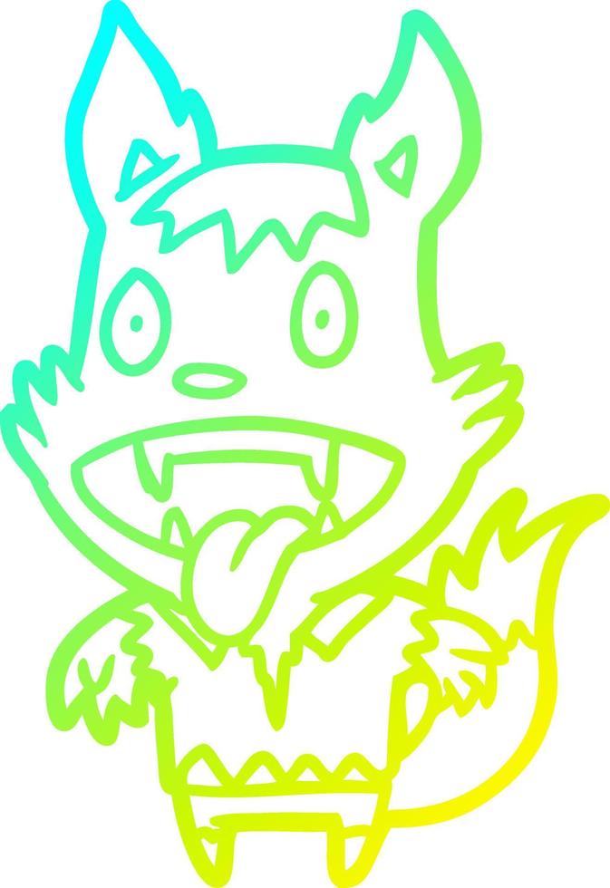 cold gradient line drawing halloween werewolf vector