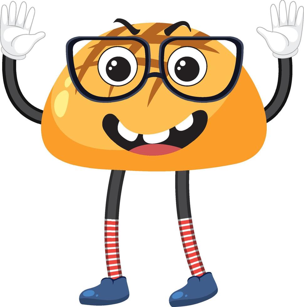 Bread bun cartoon character vector