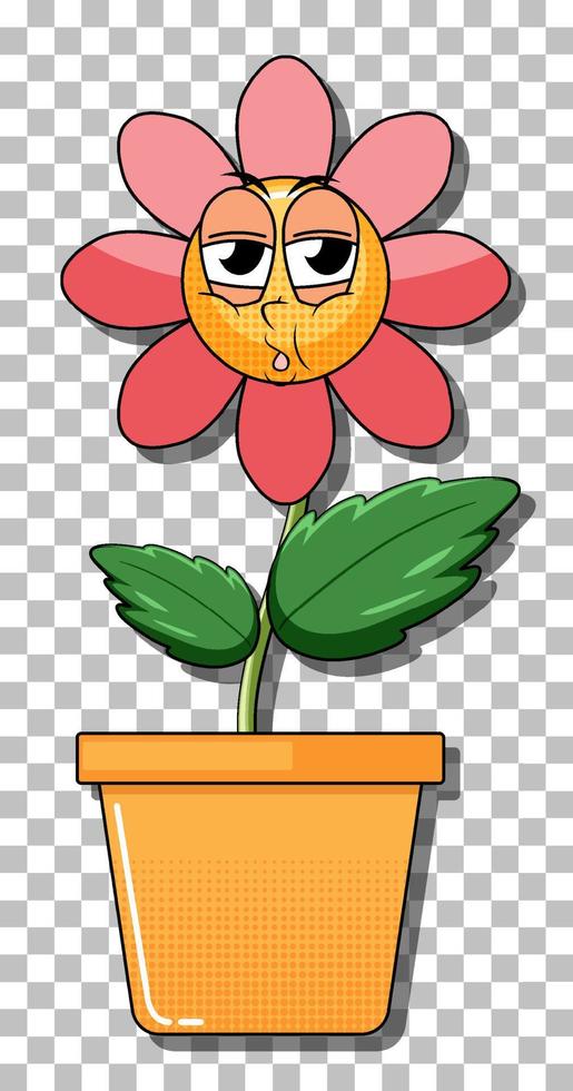 Flower cartoon character in pot vector