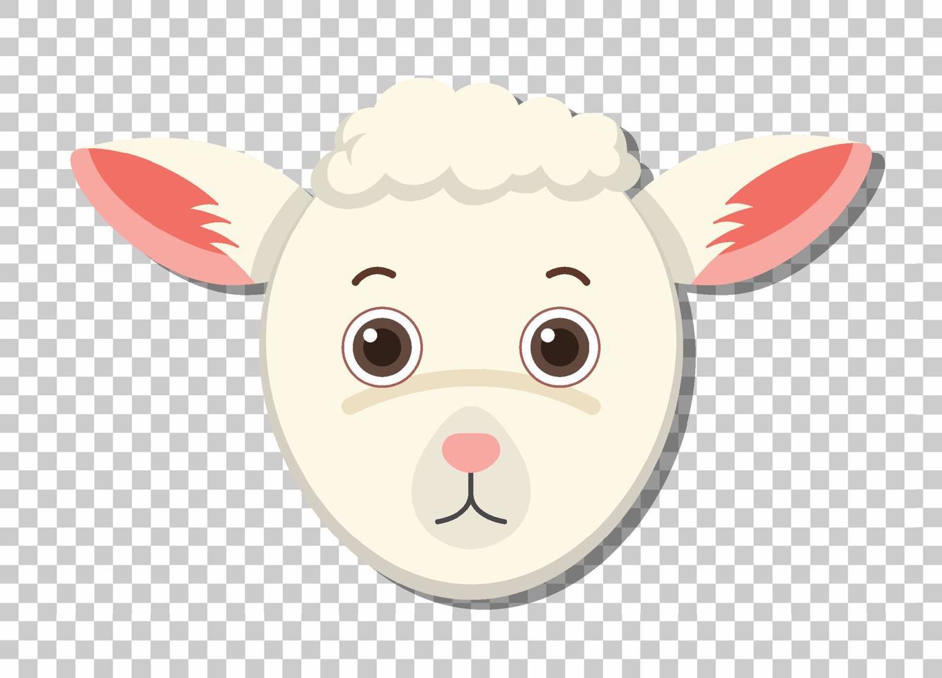 Cute sheep head in flat cartoon style vector