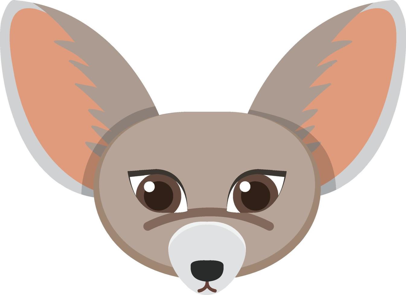 Fennec fox head in flat style vector