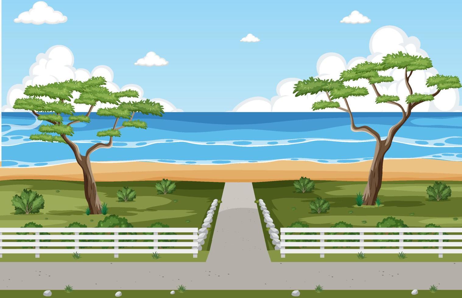 Pathway to the beach background vector