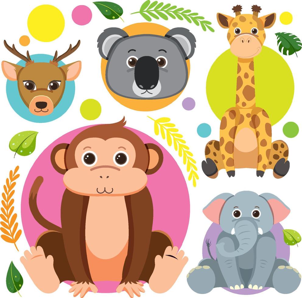 Cute animals seamless pattern vector