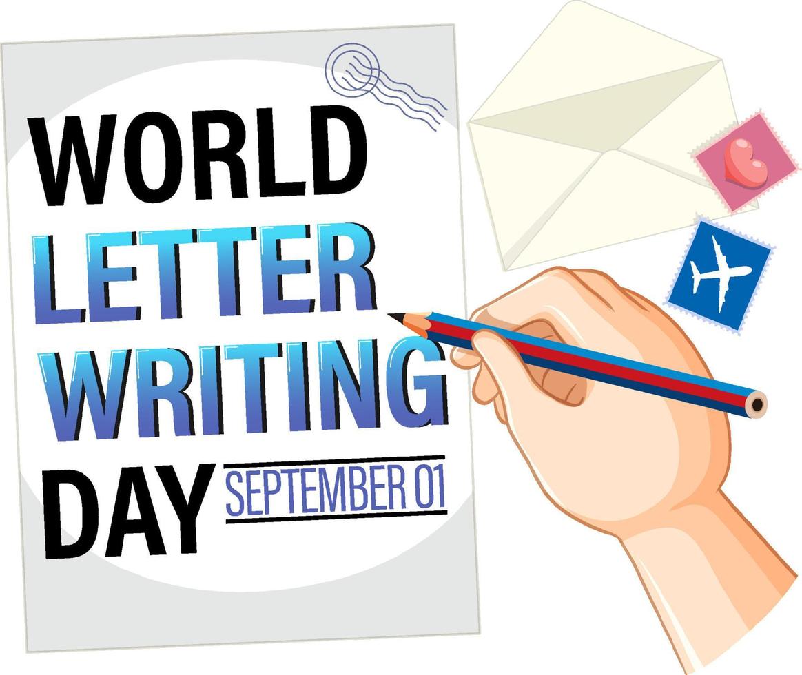 World Letter Writing Day Banner Design vector