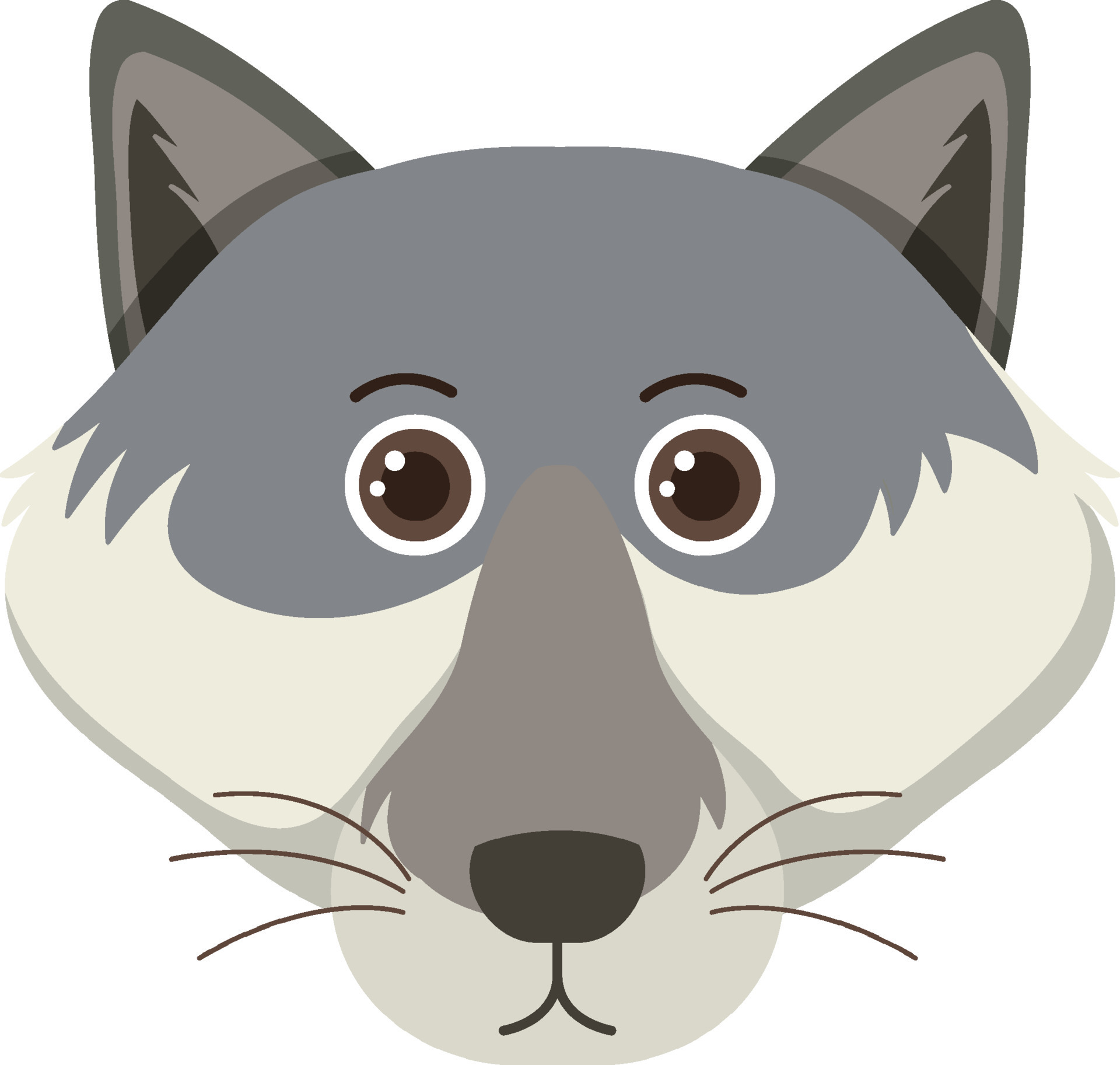 Cute wolf head in flat style 8684265 Vector Art at Vecteezy