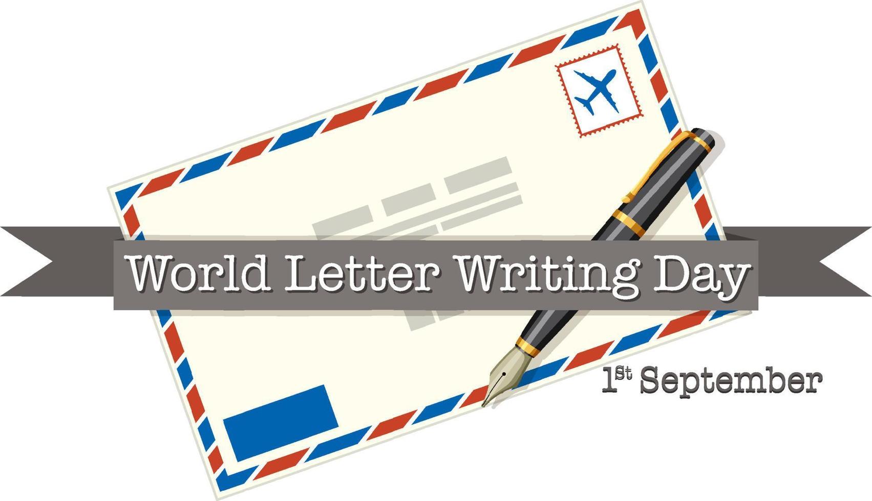 World Letter Writing Day Banner Design vector