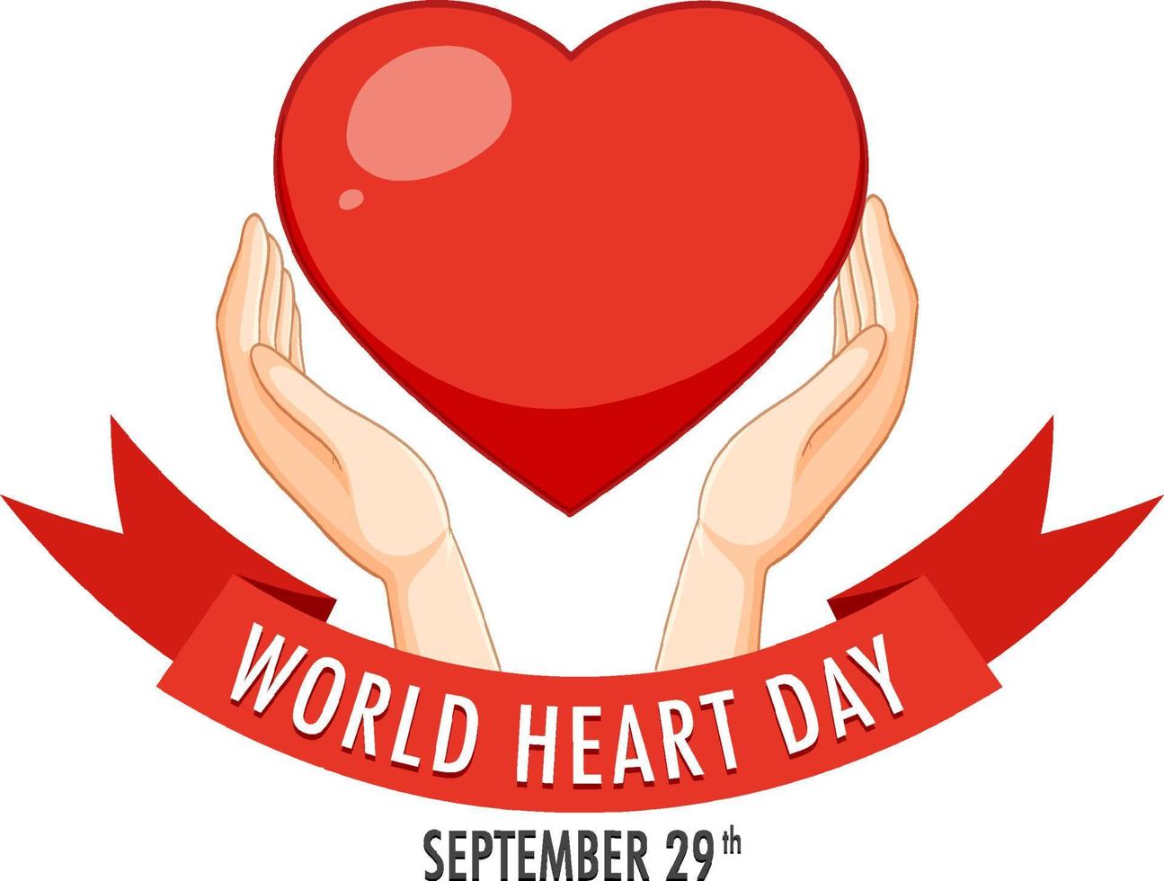 World Heart Day Banner Design vector