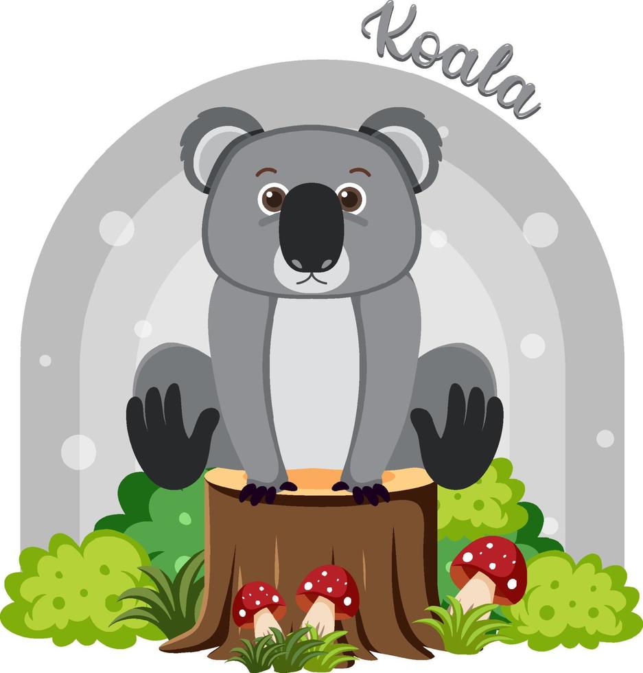 lindo koala en estilo plano de dibujos animados vector