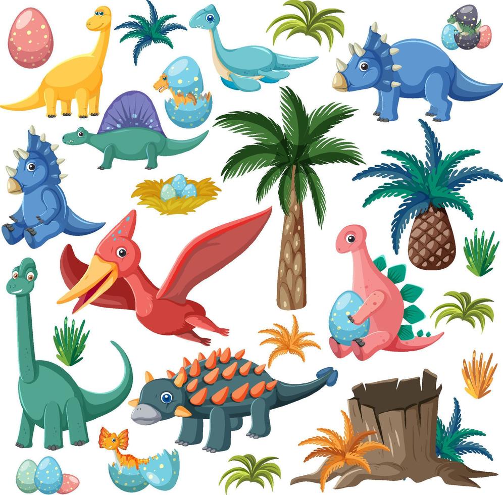 Cute dinosaur seamless pattern vector