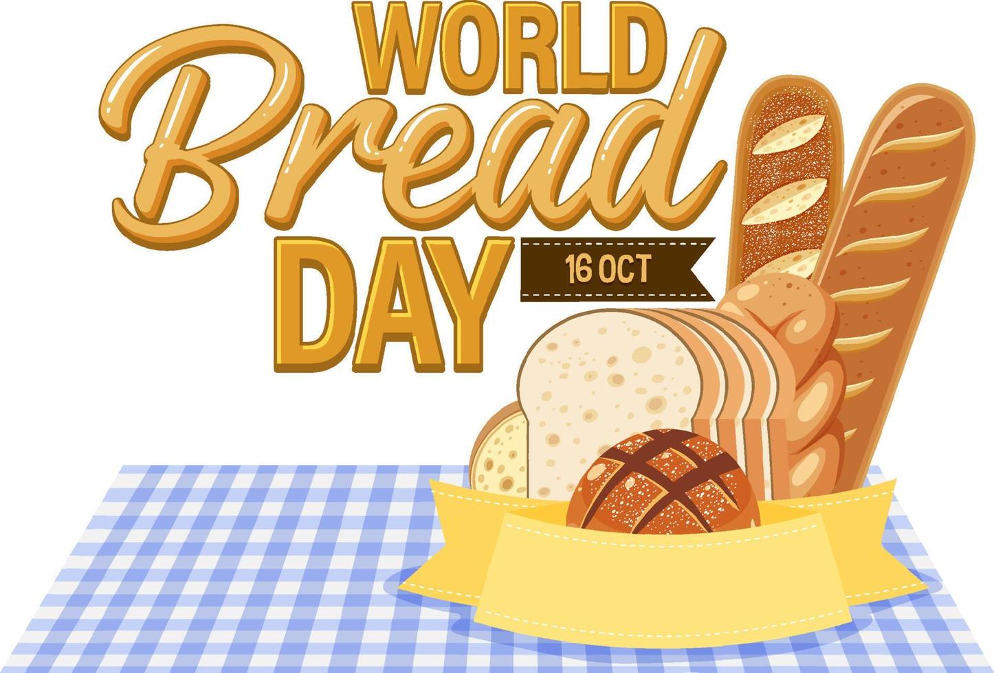 World Bread Day 16 October Logo Design vector