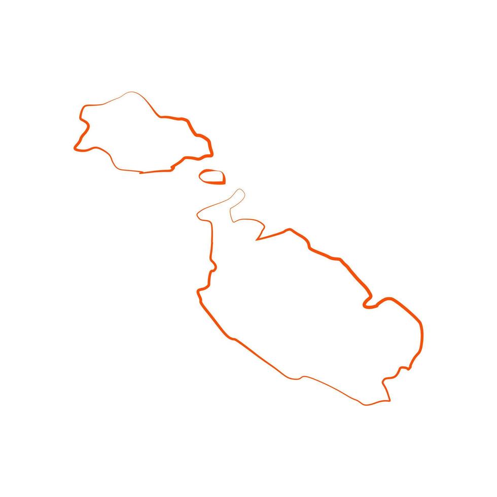 Malta map illustrated vector