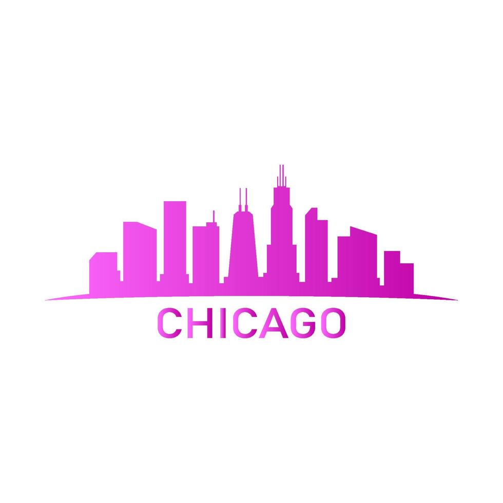 Chicago skyline illustrated vector