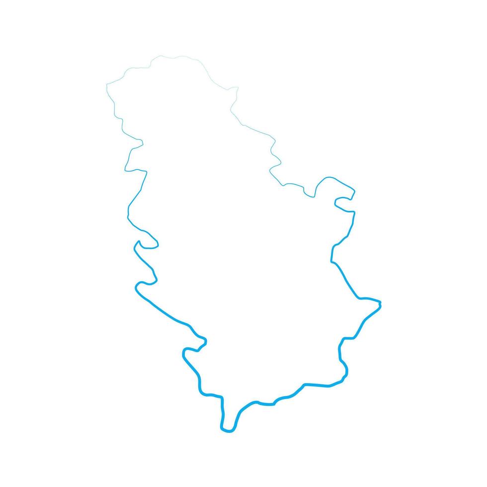 mapa ilustrado de serbia vector