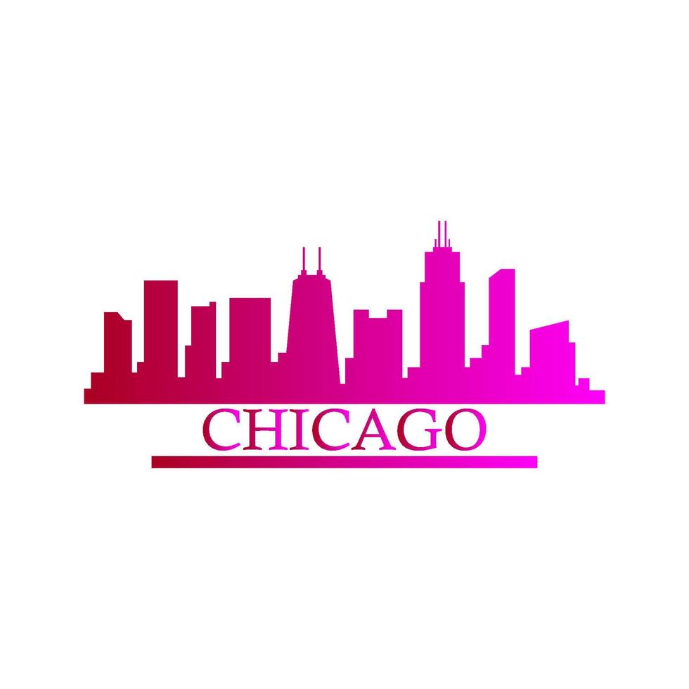 Chicago skyline illustrated vector