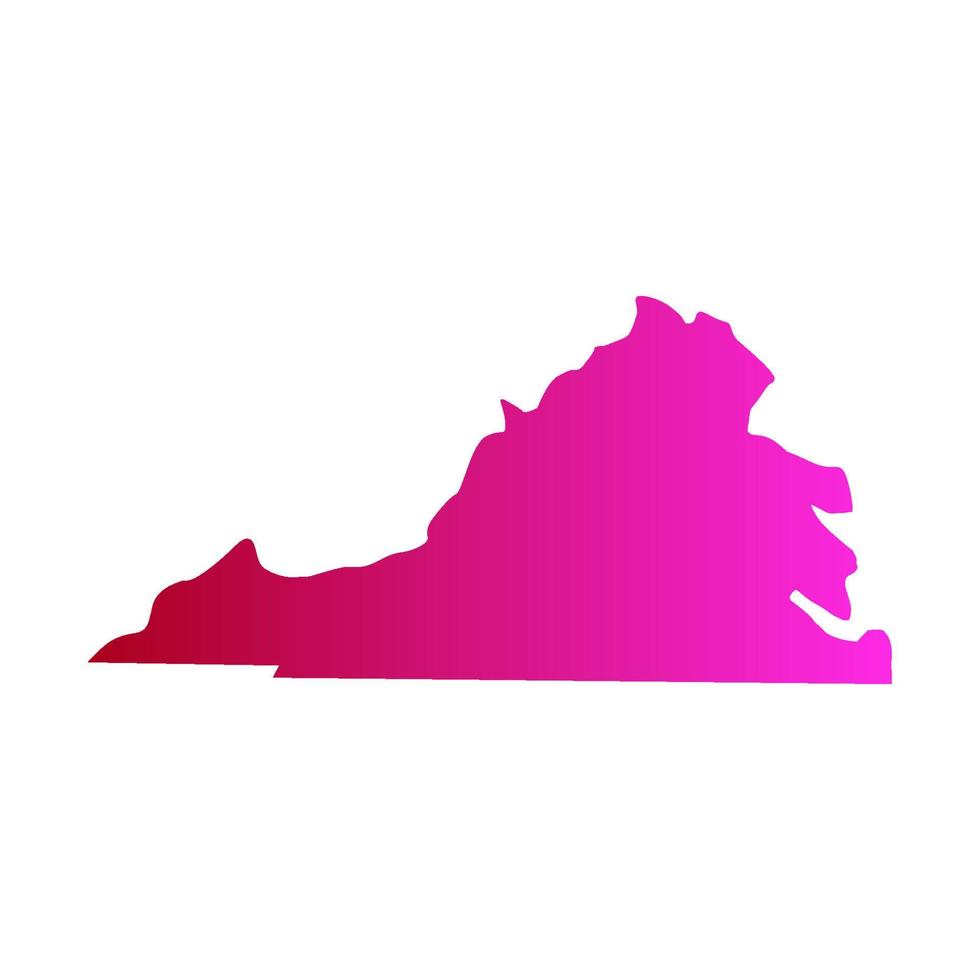 Virginia map illustrated vector