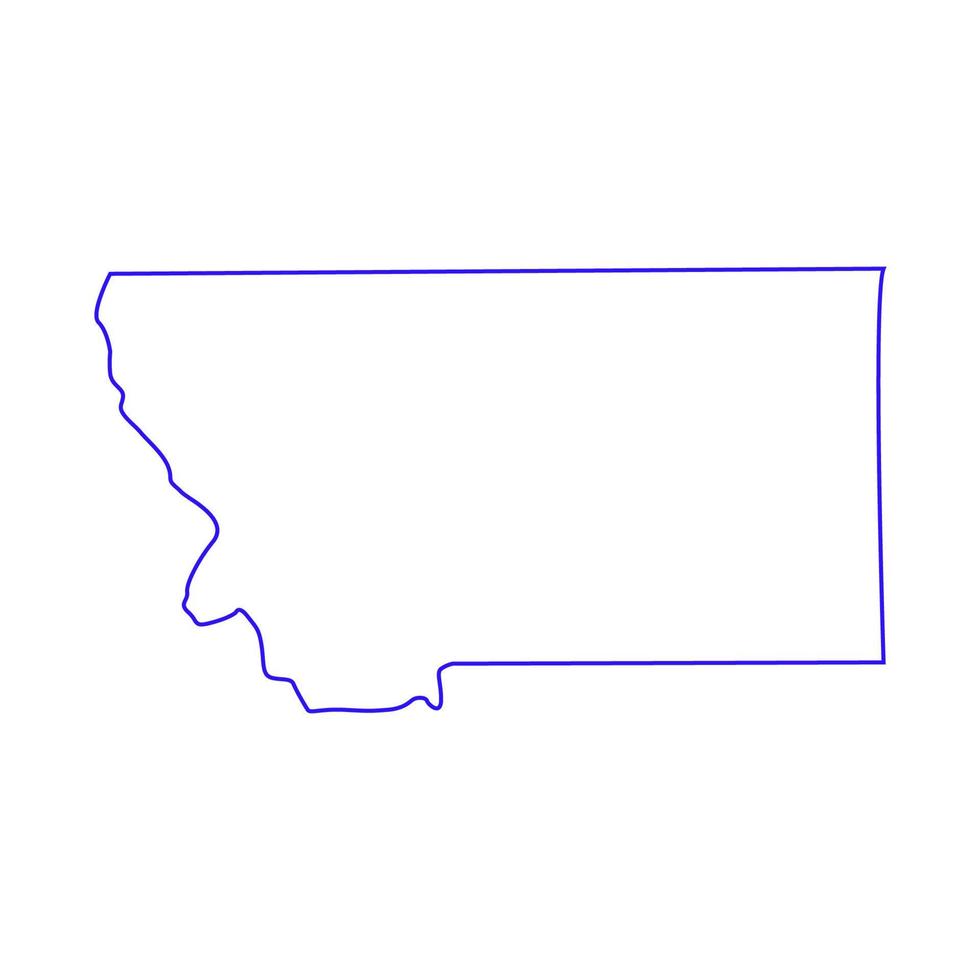 Montana map illustrated vector