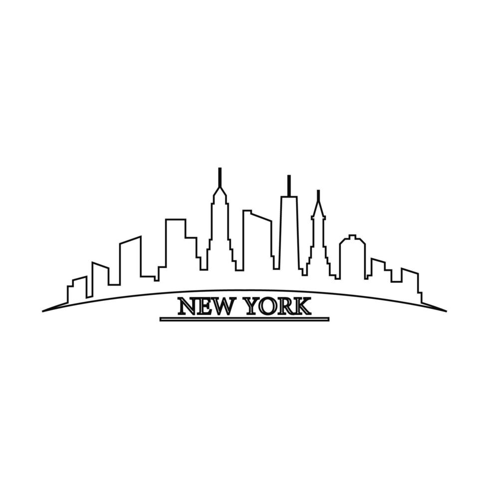 horizonte de nueva york ilustrado vector