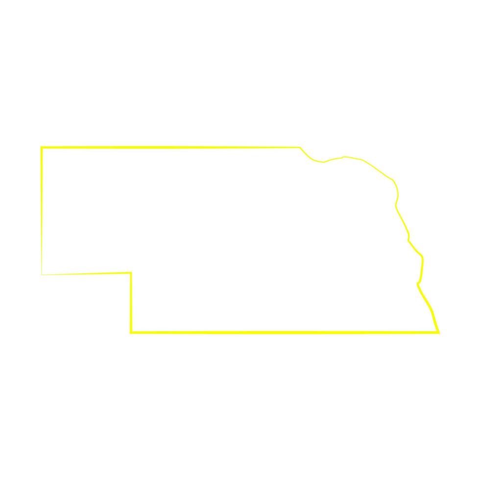 mapa ilustrado de nebraska vector