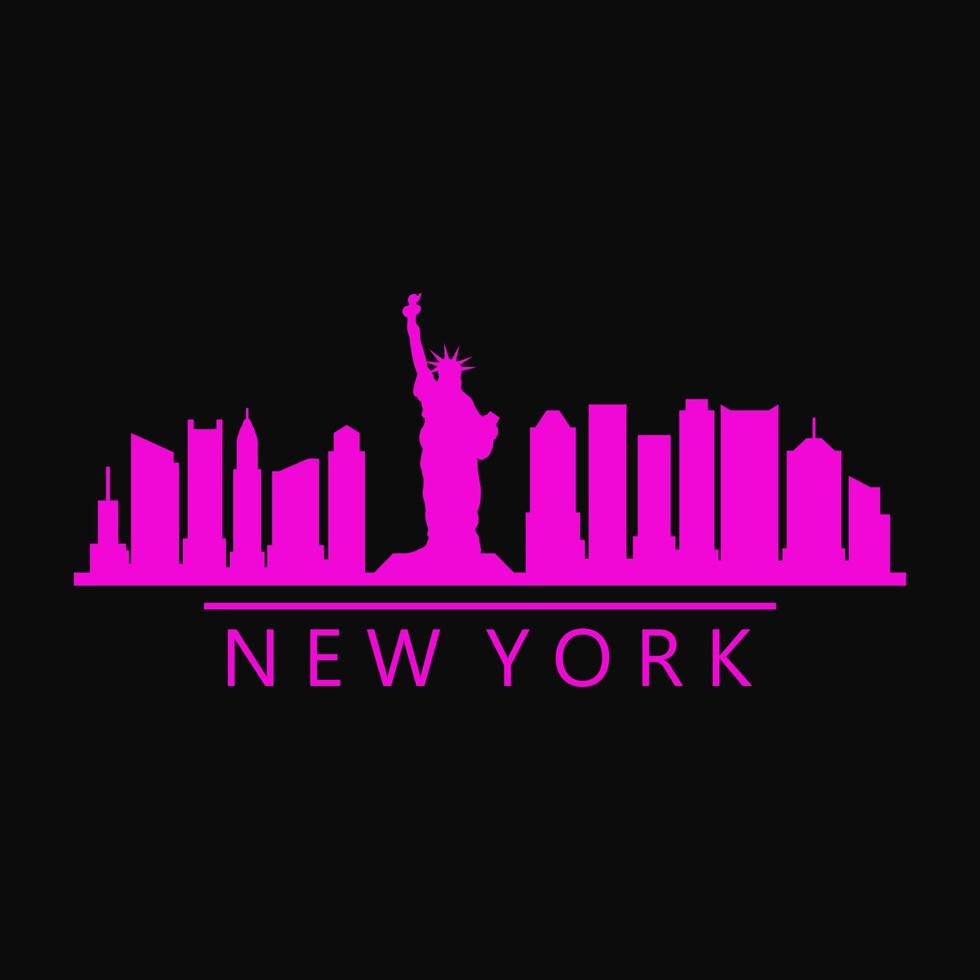 horizonte de nueva york ilustrado vector