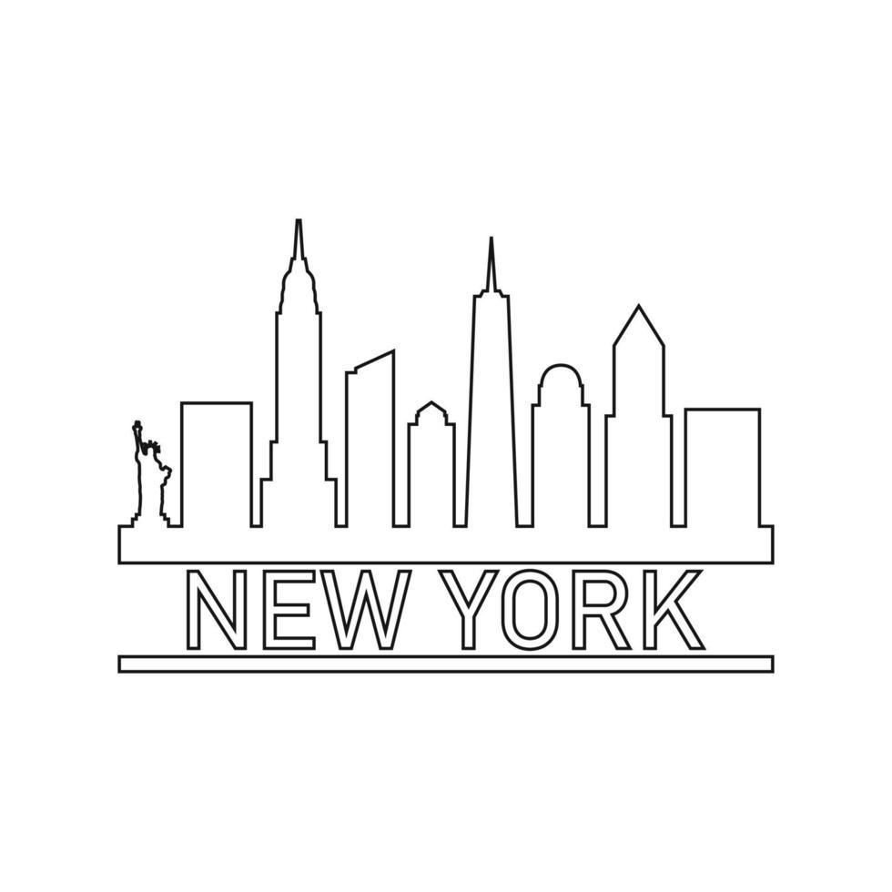 horizonte de nueva york ilustrado vector