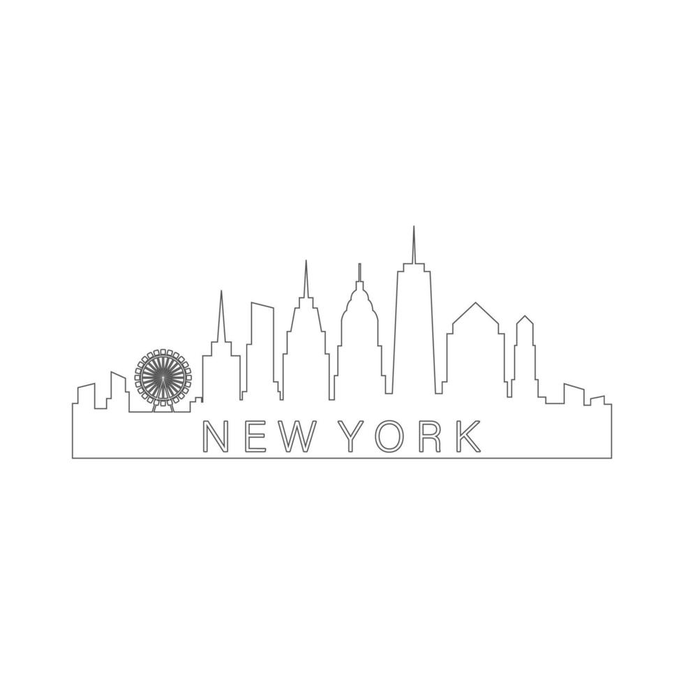 New york skyline illustrated 8684943 Vector Art at Vecteezy