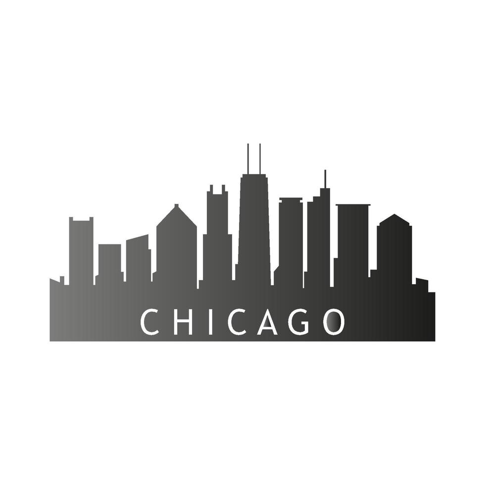 Chicago skyline illustrated vector