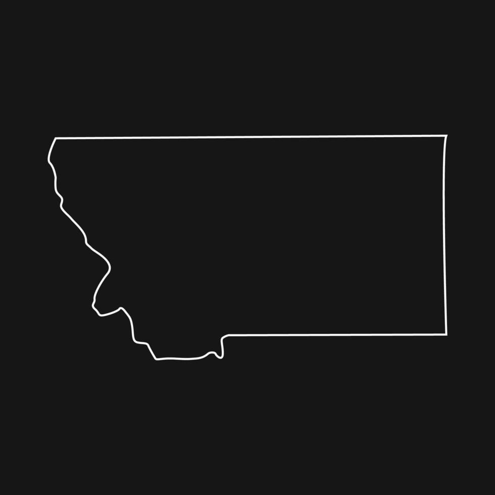 Montana map illustrated vector