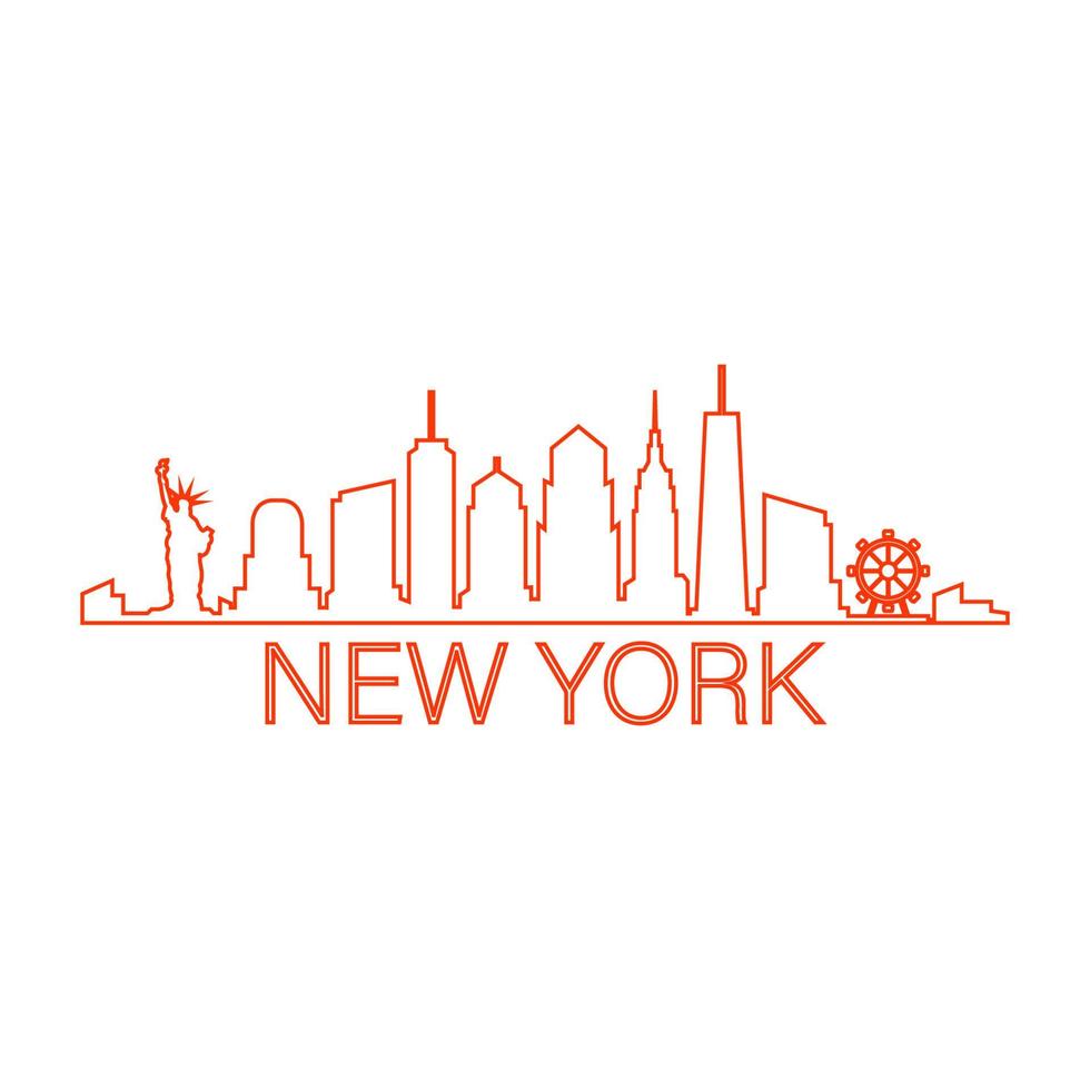 horizonte de nueva york ilustrado vector