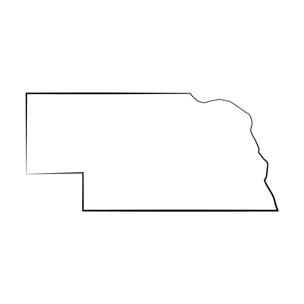 mapa ilustrado de nebraska vector