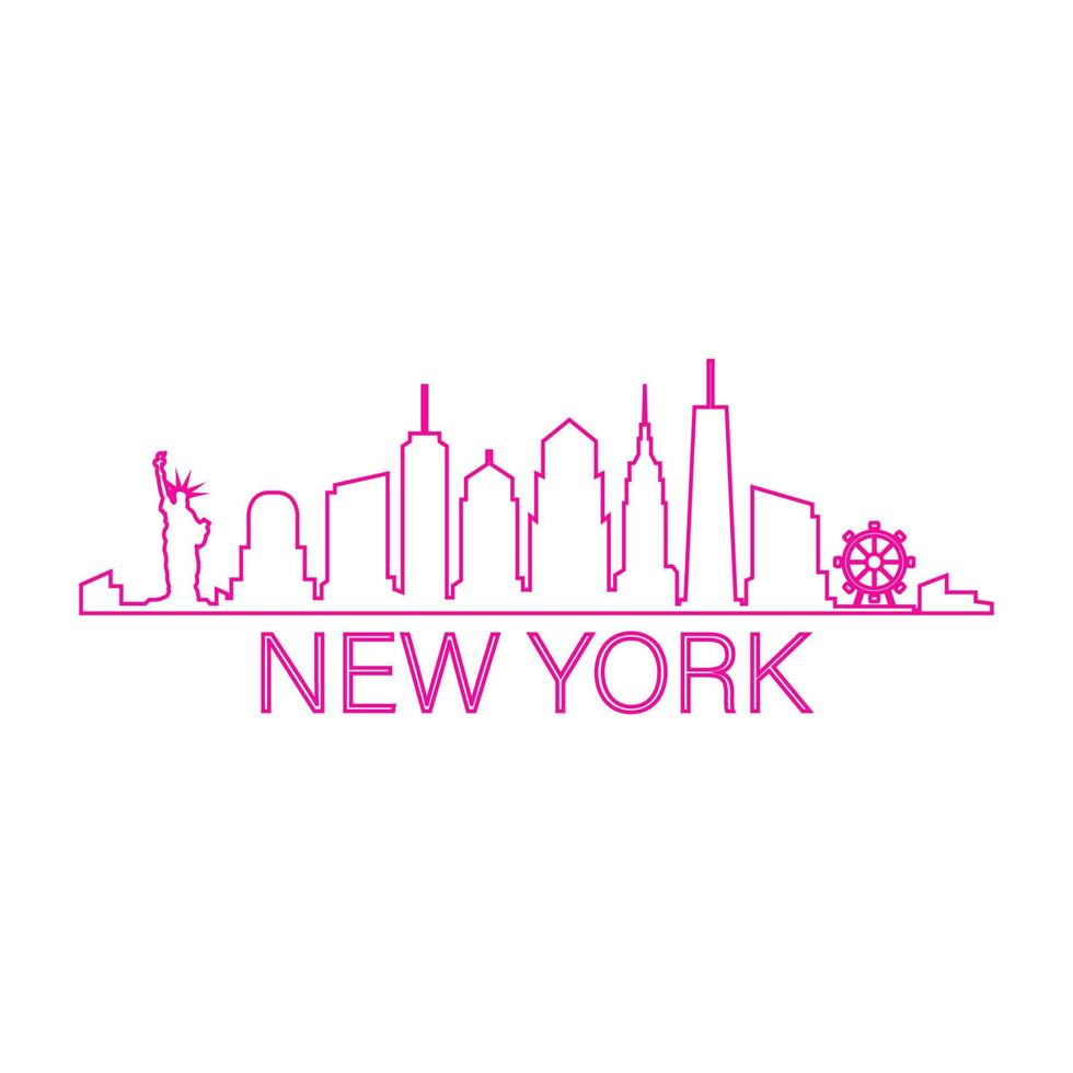 New york skyline illustrated vector