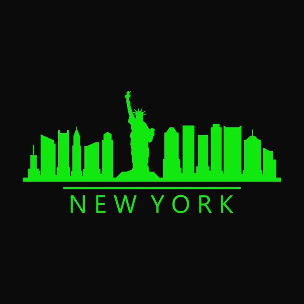 horizonte de nueva york ilustrado vector