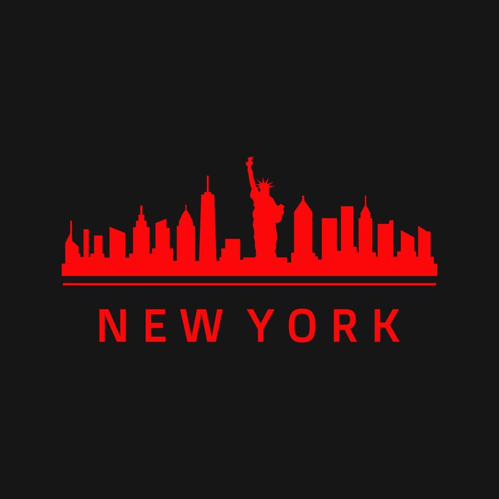 horizonte de nueva york ilustrado vector