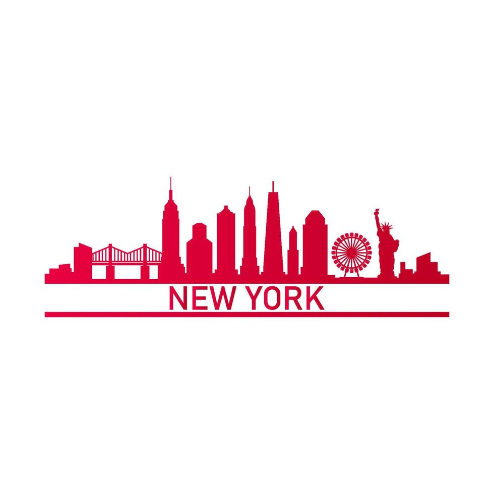 New york skyline illustrated vector