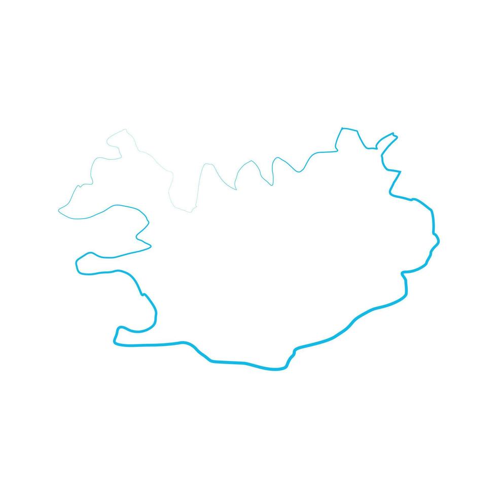 Iceland map illustrated vector