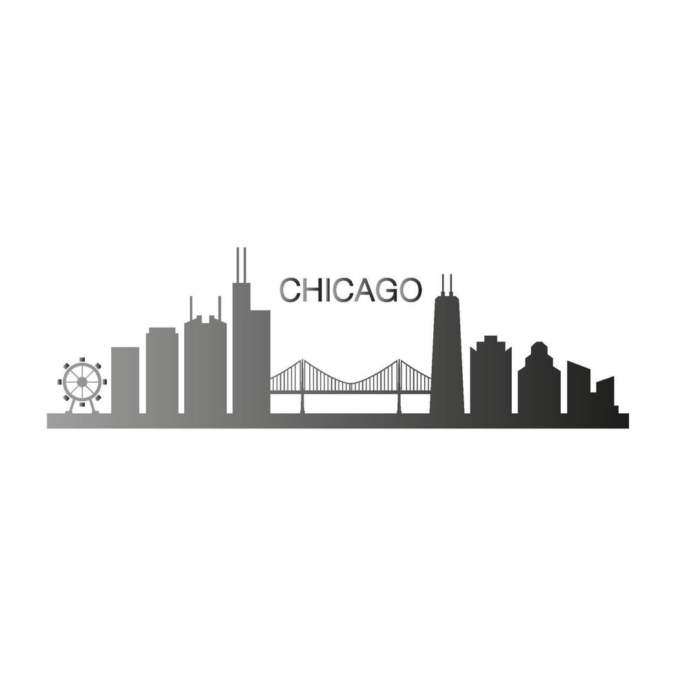 horizonte de chicago ilustrado vector