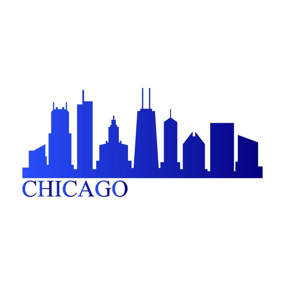 Chicago skyline illustrated vector