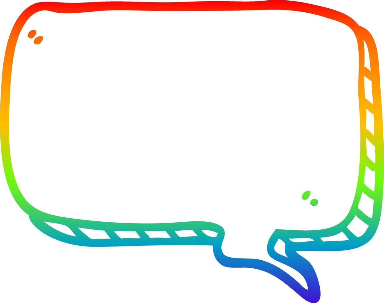 rainbow gradient line drawing cartoon speech bubble vector