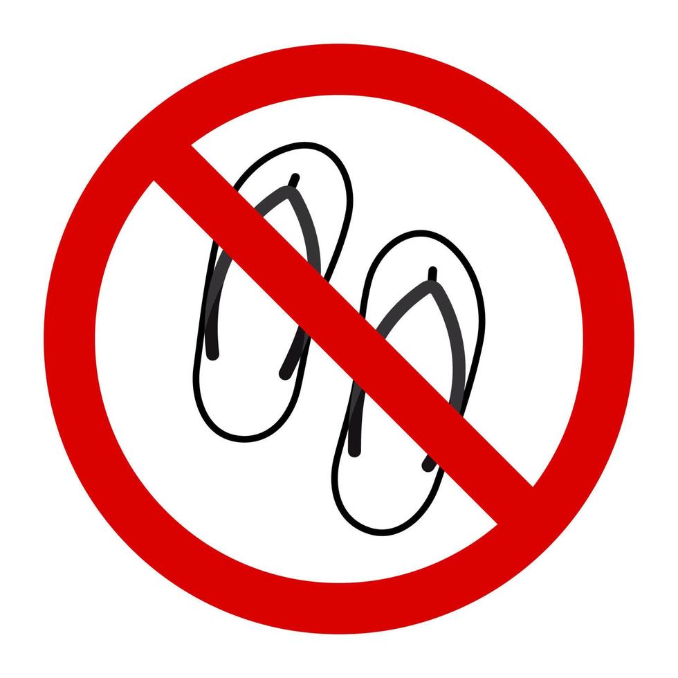 Warning no slippers allowed sign and symbol graphic design vector ...