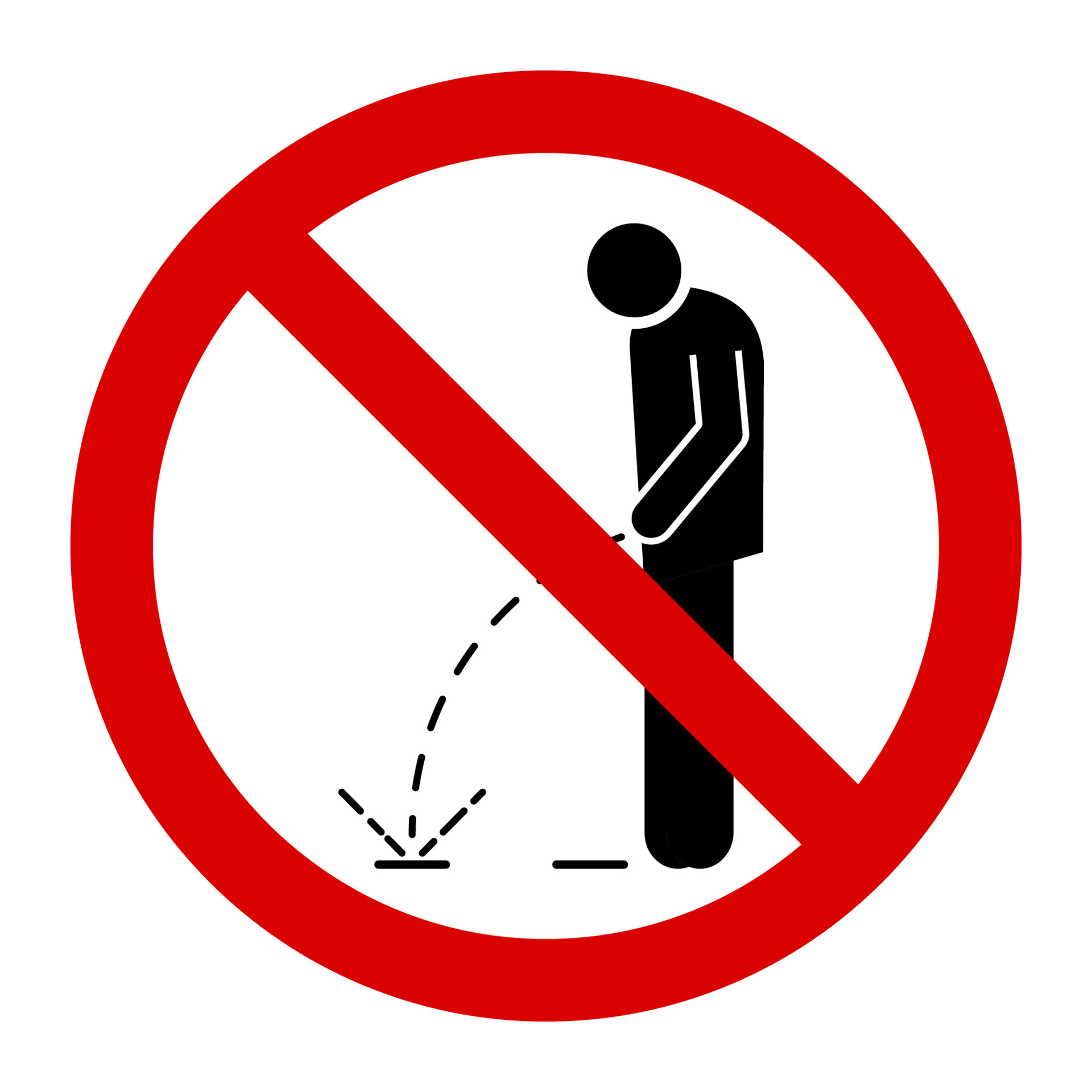 Caution do not urinate during standing in the street sign design vector