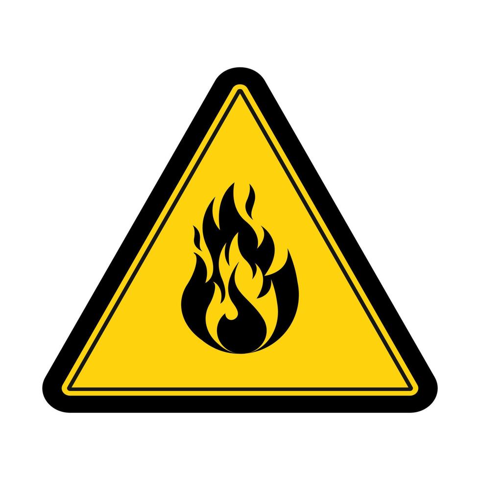 Fire warning symbol and sign design vector illustration