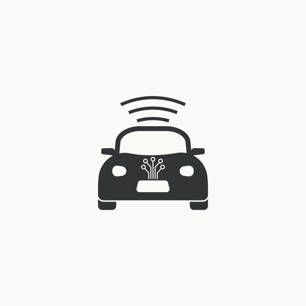 Ilustración de vector de diseño gráfico de icono de coche inteligente