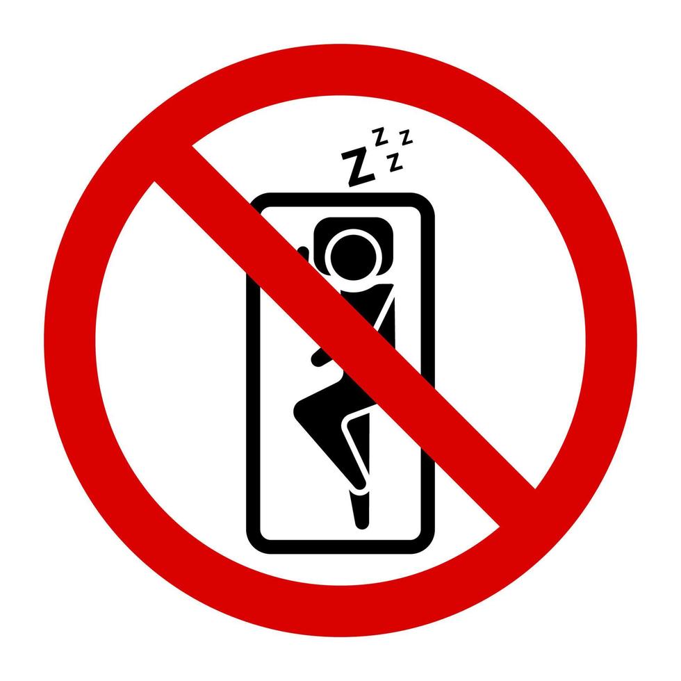 Warning no sleep sign and symbol graphic design vector illustration