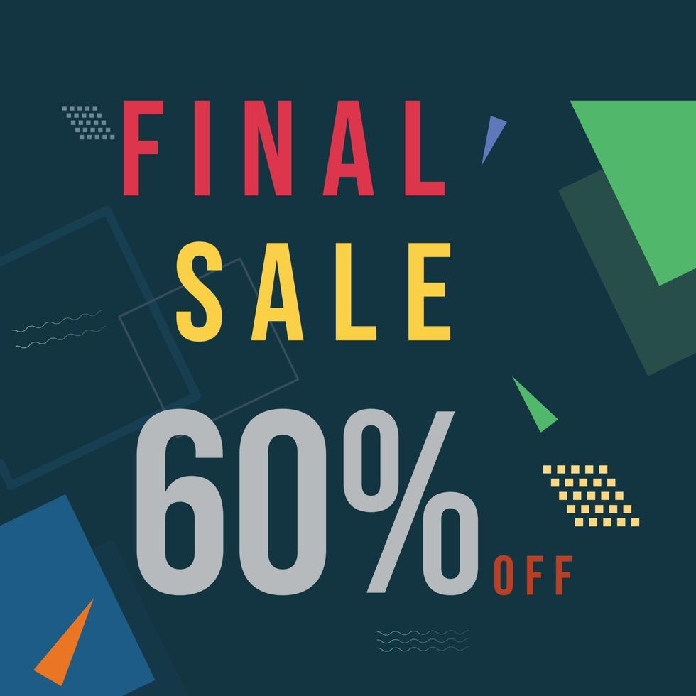 Final sale 60 percent banner design vector illustration